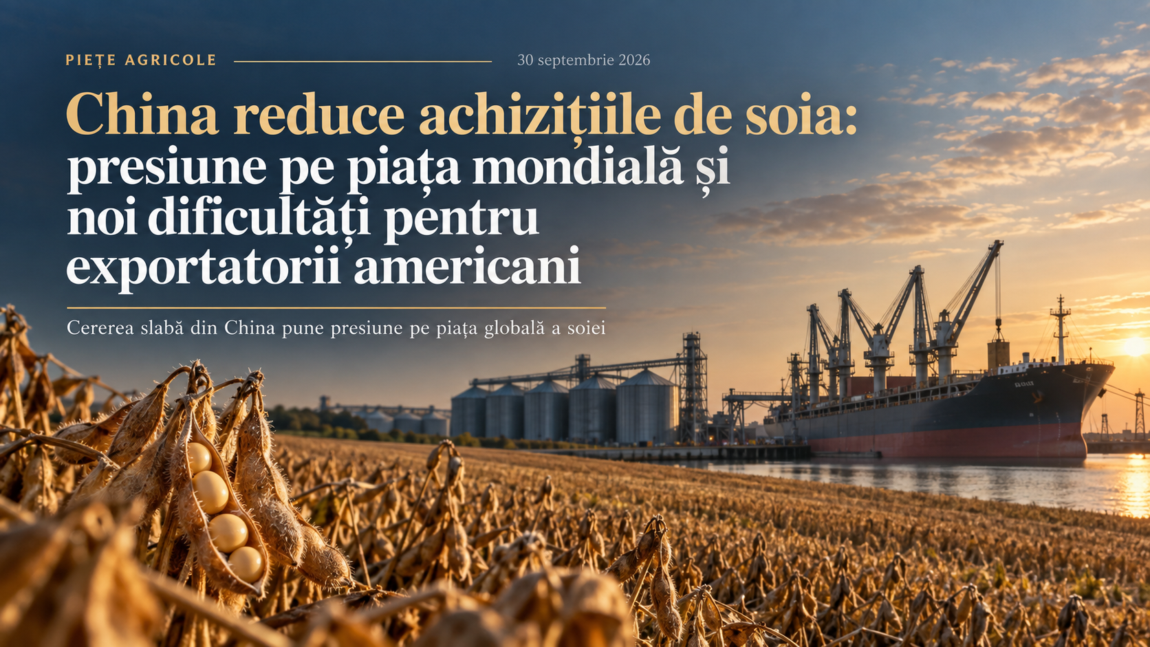 China reduce achizițiile de soia: presiune pe piața mondială și noi dificultăți pentru exportatorii americani