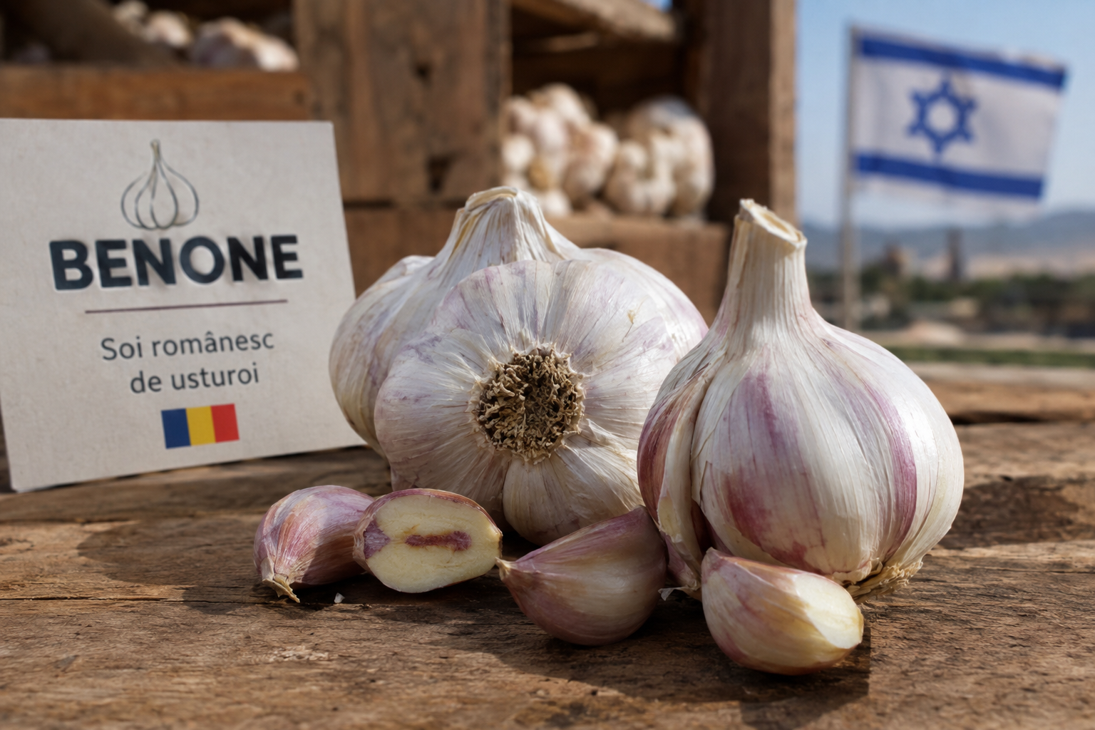 Usturoiul românesc „Benone” ajunge pe piața din Israel. Un fermier a livrat deja 24 de tone