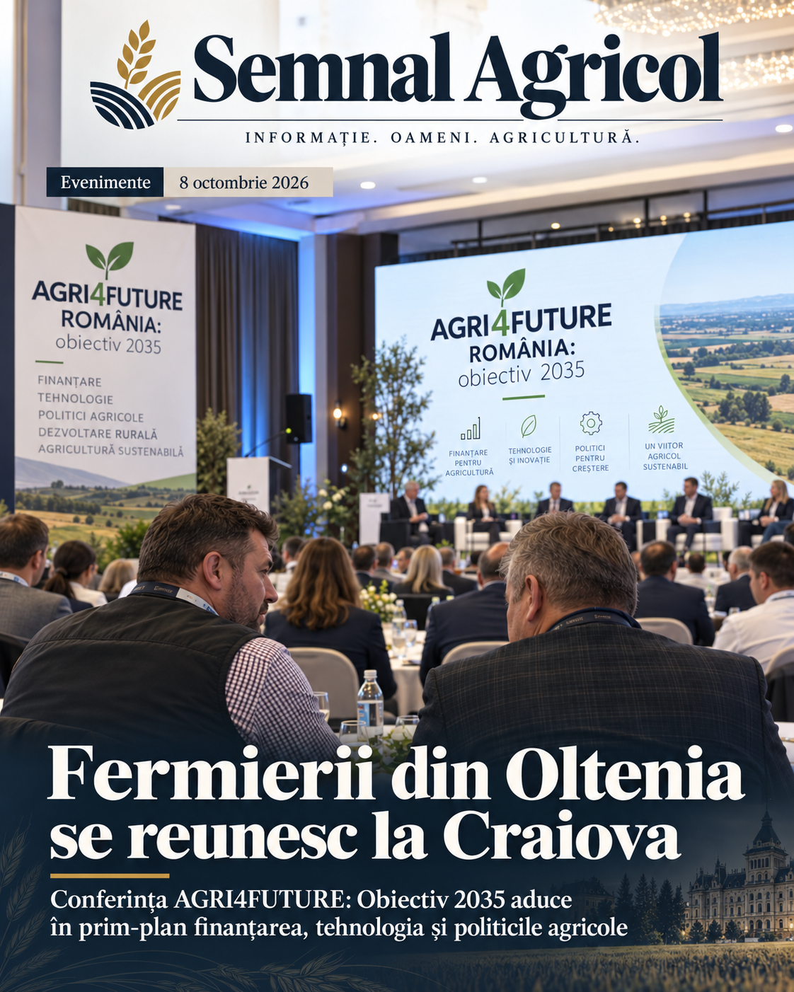 Fermierii din Oltenia se reunesc astăzi la Craiova, la conferința AGRI4FUTURE: Obiectiv 2035